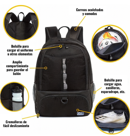 Bolso Mochila De Futbol Con Varios Compartimientos
