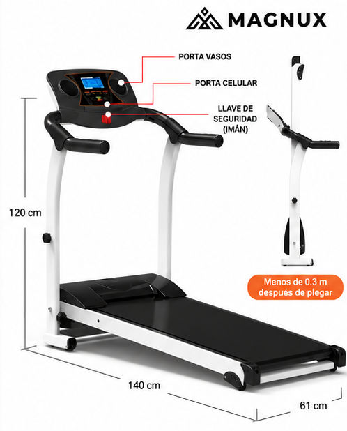 Caminadora Trotadora Magnux Plegable