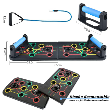 Tabla Push Up / para flexiones Con Bandas Elasticas